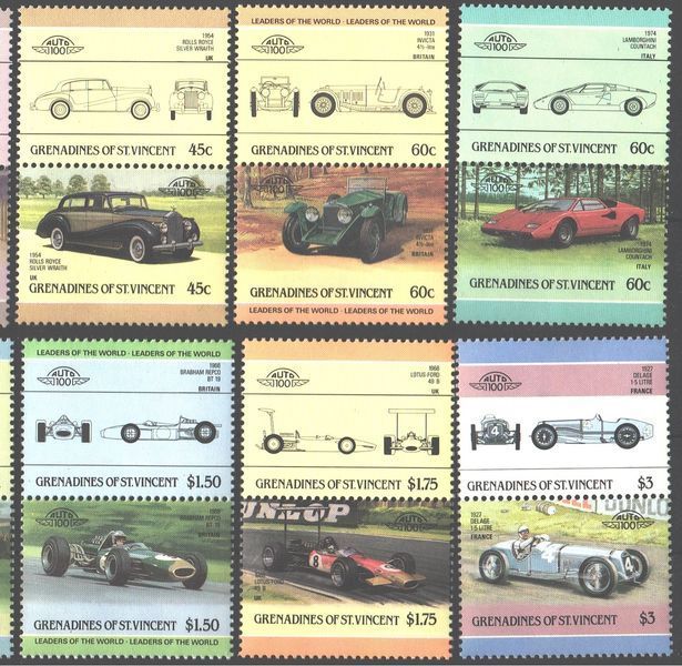 St. Vincent and the Grenadines 1985-1986. MNH XF. Cars