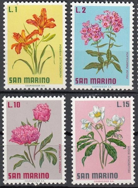 San Marino 1971. MNH F/VF. Sc# #758-767 Kwiaty