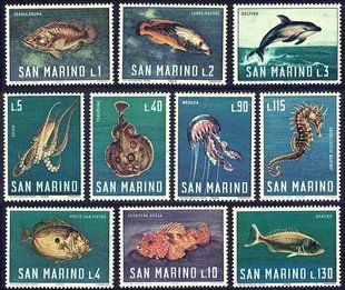 San Marino 1966. MNH F/VF. Sc#643-652 Fish