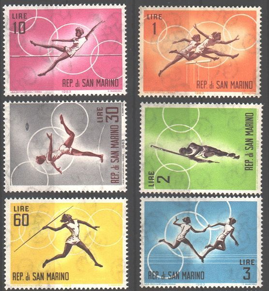 San Marino 1963. MNH F/VF. Sc#572-581. Olympics Tokyo-1964