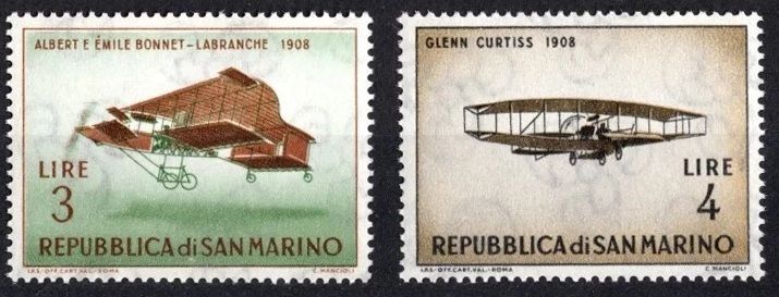 San Marino 1962. MNH G/VG. Sc#509-518. Lotnictwo