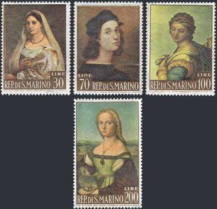 San Marino 1963. MNH XF. Sc#550-553 malarstwo Rafaela