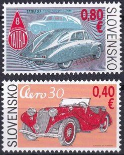 Słowacja 2011. MNH XF. Sc#620-621 Samochody