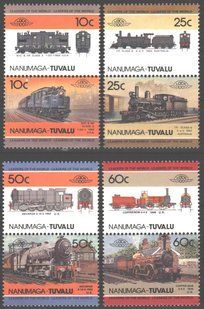 Tuvalu (Nanumaga) 1985. MNH XF. Sc#29-32 Trains