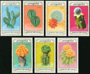 Mongolia 1989. MNH XF. Sc#1482-1488 Flowers, cacti