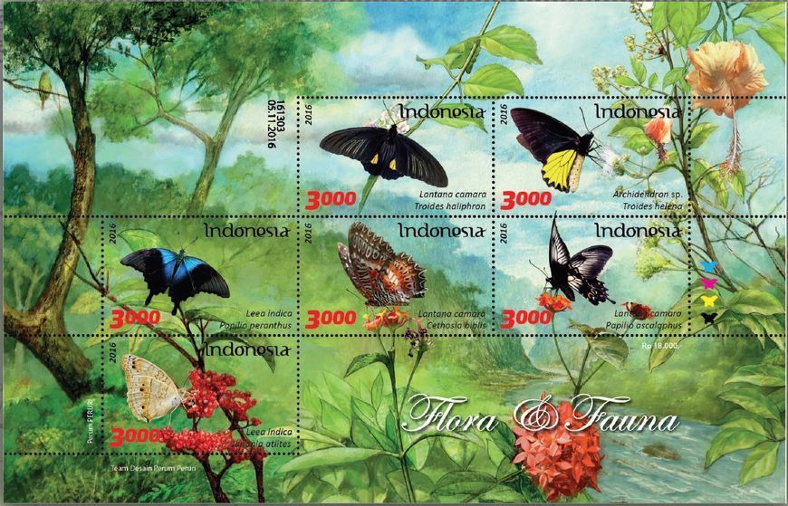 Indonesia 2016. MNH XF. Butterflies