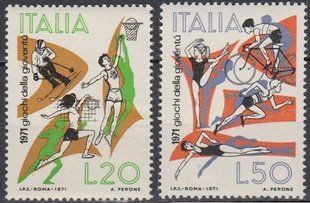 Italy 1971. MNH F/VF. Sc#1044-1045. Sport. Youth Games