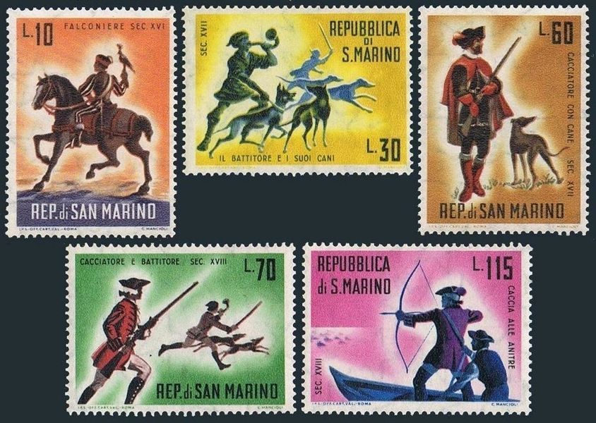 San Marino 1961. Postfrisch (F/VF). MI#686-695 Jagd
