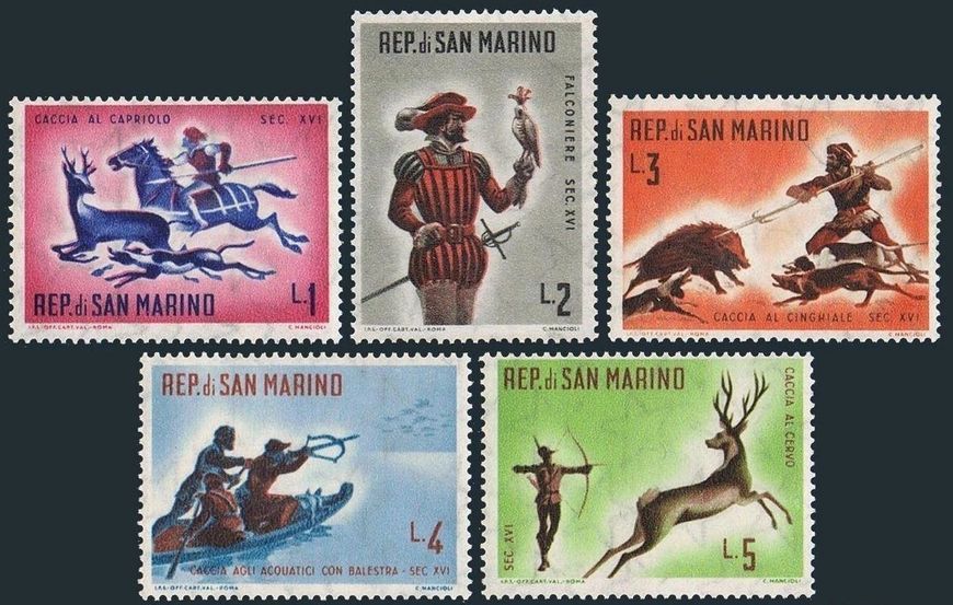 San Marino 1961. Postfrisch (F/VF). MI#686-695 Jagd