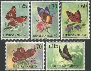 San Marino 1963. MNH XF. Sc#564-568. Butterflies