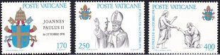 Vatikan 1979. Postfrisch **. Mi#736-738 Kr&ouml;nung von Johannes Paul II