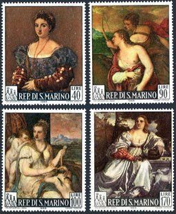 San Marino 1966. MNH XF. Sc#639-642 Obrazy Tycjana