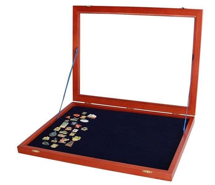 Holz-Vitrine XXL / XL f&uuml;r Pins und Medaillen
