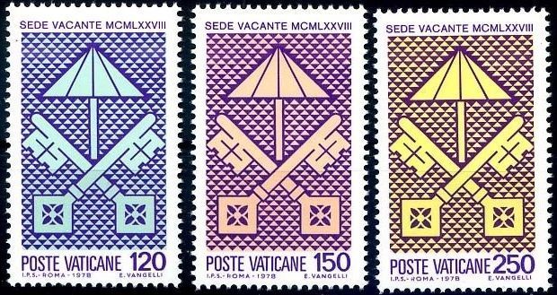 Watykan 1978. MNH XF. Sc#635-637 Sede Vacante