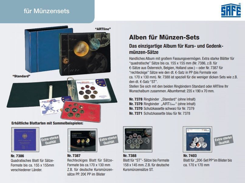 SAFE ARTline Album for Coin Sets and folders